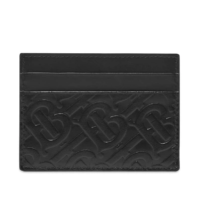 Shop Burberry Embossed Sandon Card Holder In Black