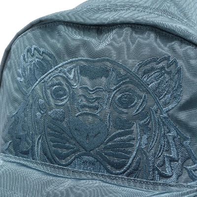 Shop Kenzo Embroidered Canvas Tiger Backpack In Blue