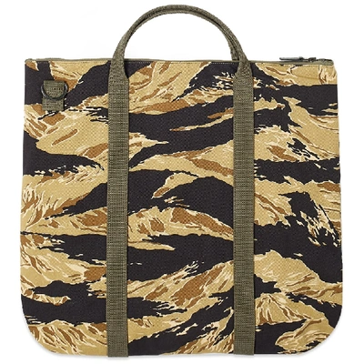Shop The Real Mccoys The Real Mccoy's Tiger Camouflage Helmet Bag In Brown