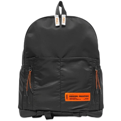 Shop Heron Preston Zip Round Logo Backpack In Black