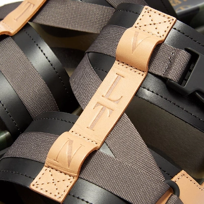 Shop Valentino Vltn Leather Strapped Sandal In Multi