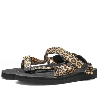 Shop Wacko Maria X Suicoke Leopard Beach Sandal In Brown
