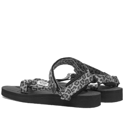 Shop Wacko Maria X Suicoke Leopard Beach Sandal In Grey