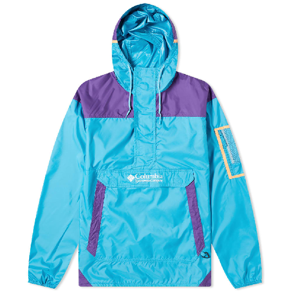 blue columbia windbreaker