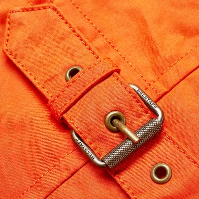 Shop Belstaff Wing Hooded Dry Wax Jacket In Orange