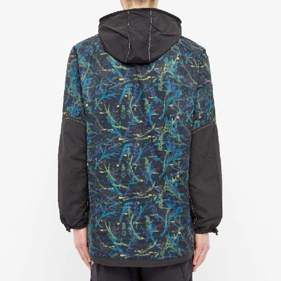 Shop And Wander Printed Vent Hooded Jacket In Blue