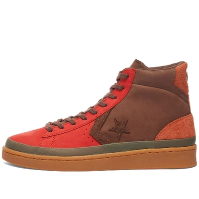 Converse Pro Leather Mid 2000 Era Suede Sneakers In Red,brown | ModeSens