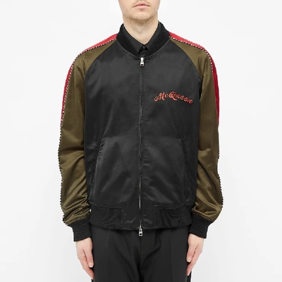 Shop Alexander Mcqueen Dragon Back Logo Souvenir Jacket In Black
