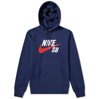 Shop Nike Sb Popover Icon Hoody In Blue