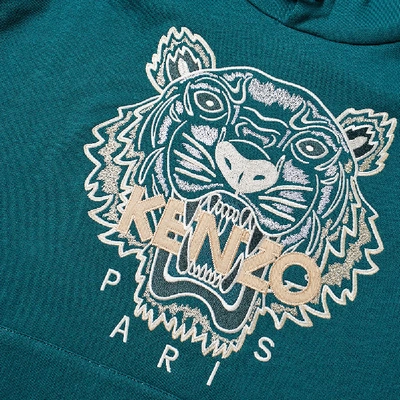 Shop Kenzo Classic Tiger Popover Hoody In Green