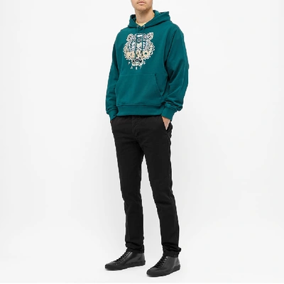 Shop Kenzo Classic Tiger Popover Hoody In Green