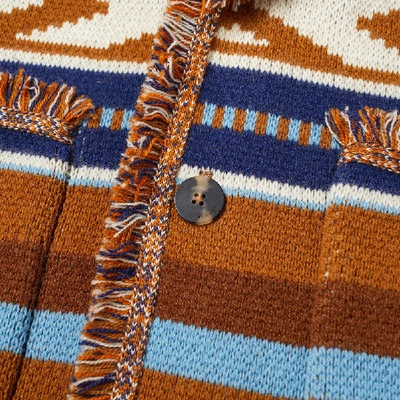 Shop Alanui Mexican Blanket Cardigan In Orange