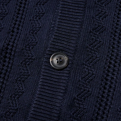 Shop Maison Margiela 14 Lace Stitch Cardigan In Blue