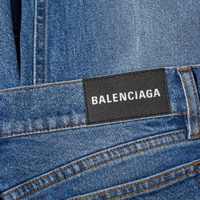 Shop Balenciaga Fitted 5 Pocket Jean In Blue