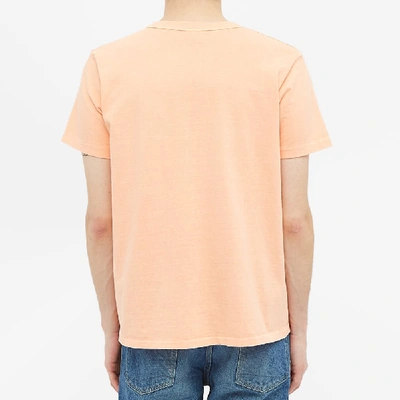 Shop Velva Sheen Pigment Dyed Pocket Tee In Orange