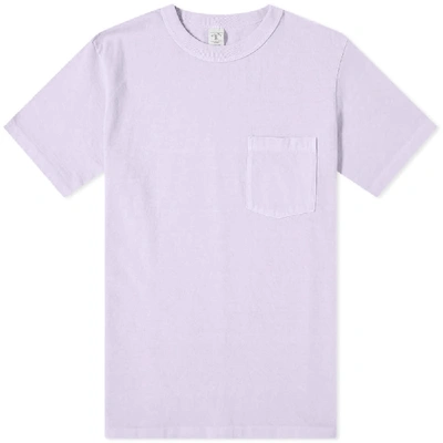 Shop Velva Sheen Pigment Dyed Pocket Tee In Purple