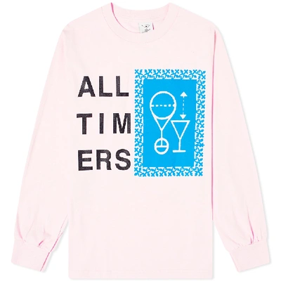 Shop Alltimers Long Sleeve Etching Sketchy Tee In Pink