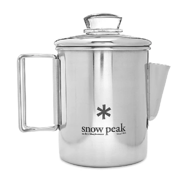 Shop Snow Peak Stainless Steel Coffee Percolator - 6 Cup Set In Silver