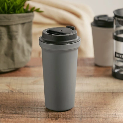 Shop Rivers Wallmug Bearl Solid Double Walled Reusable Coffee Cup In Grey