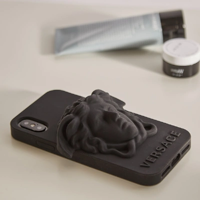 Shop Versace Medusa Iphone X Case In Black