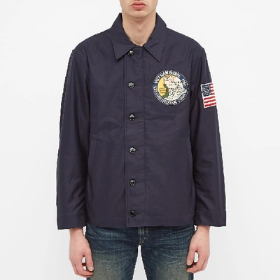 Shop The Real Mccoys The Real Mccoy's Uss Constellation Utility Jacket In Blue