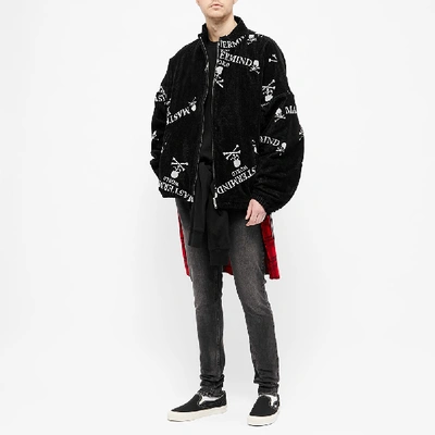 Shop Mastermind Japan Mastermind World Monogram Skull Towelling Jacket In Black