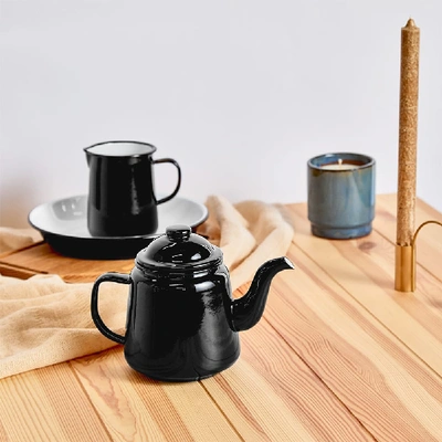 Shop Falcon Enamelware Tea Pot In Black