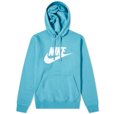 Shop Nike Club Logo Hoody In Blue