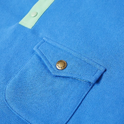 Shop Aimé Leon Dore Half Button Sweat In Blue