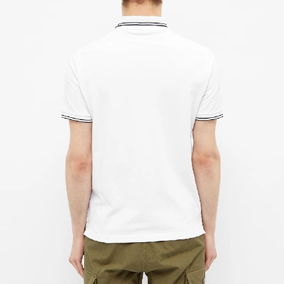 Shop Stone Island Stretch Pique Tipped Polo In White