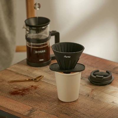 Shop Rivers Cave Reversible Coffee Pour Over & Holder In Black