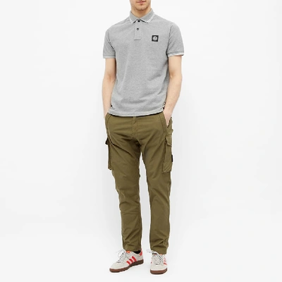 Shop Stone Island Stretch Pique Tipped Polo In Grey