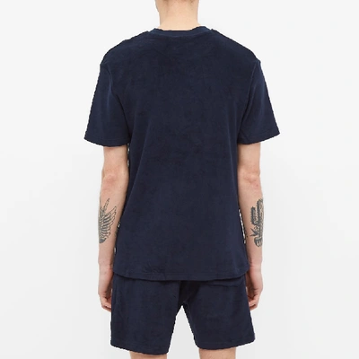 Shop 032c Logo Embroidered Terry Tee In Blue