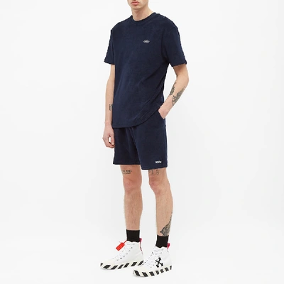 Shop 032c Logo Embroidered Terry Tee In Blue