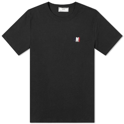 Shop Ami Alexandre Mattiussi Ami Small Tricolour Logo Tee In Black