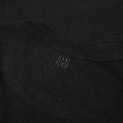 Shop Ami Alexandre Mattiussi Ami Small Tricolour Logo Tee In Black