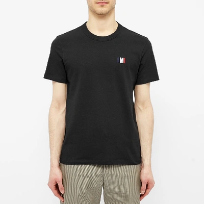 Shop Ami Alexandre Mattiussi Ami Small Tricolour Logo Tee In Black