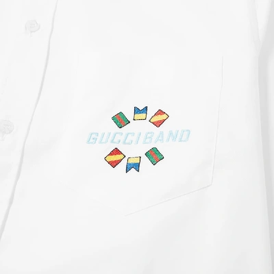 Shop Gucci Band Pocket Logo Shirt In White