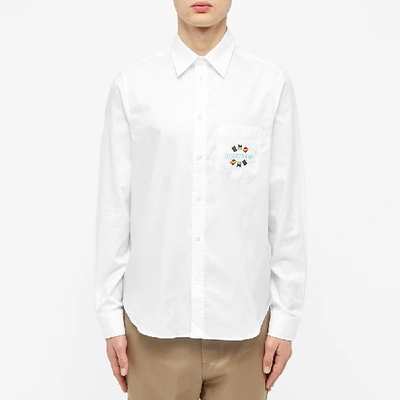 Shop Gucci Band Pocket Logo Shirt In White