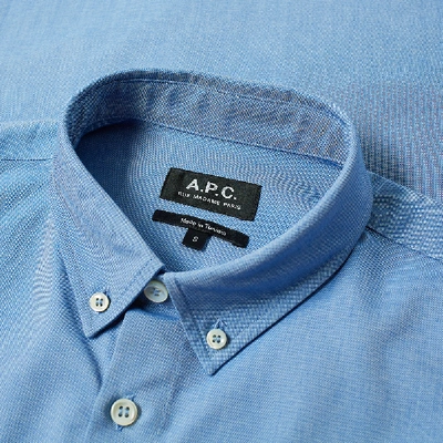 Shop Apc A.p.c. Button Down Oxford Shirt In Blue