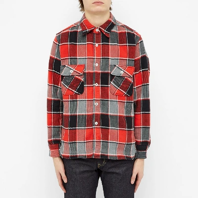 Shop The Real Mccoys The Real Mccoy's 8hu Napped Flannel Shirt In Red