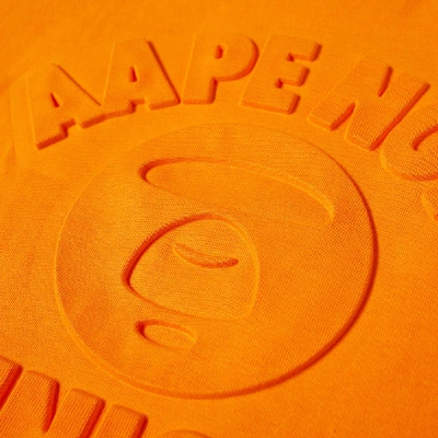 Shop Aape By A Bathing Ape Aape Embossed College Tee In Orange