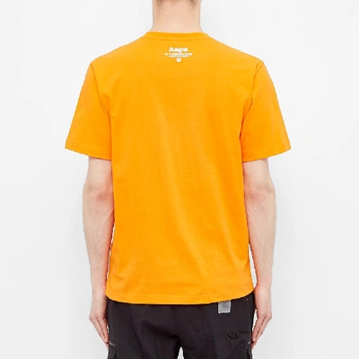 Shop Aape By A Bathing Ape Aape Embossed College Tee In Orange