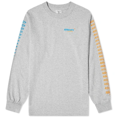 Shop Alltimers Long Sleeve Count It Up Tee In Grey