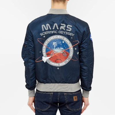 Shop Alpha Industries Ma-1 Lw Mission To Mars Jacket In Blue