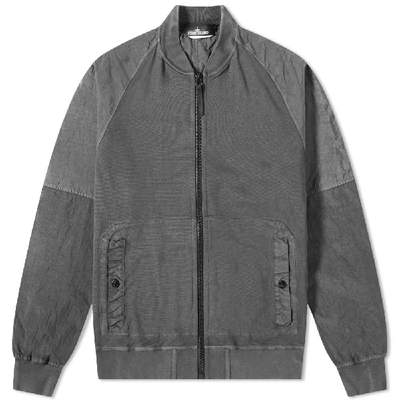 Stone Island Shadow Project Pique Fleece Bomber Jacket In Grey