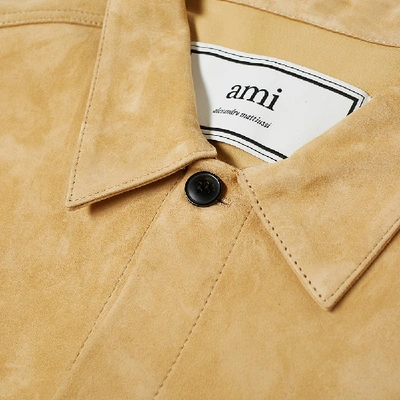 Shop Ami Alexandre Mattiussi Ami Suede Shirt Jacket In Brown