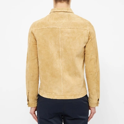 Shop Ami Alexandre Mattiussi Ami Suede Shirt Jacket In Brown