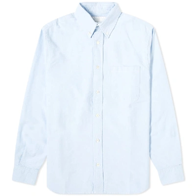 Shop Adsum Monogram Oxford Shirt In Blue