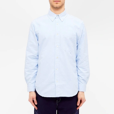Shop Adsum Monogram Oxford Shirt In Blue